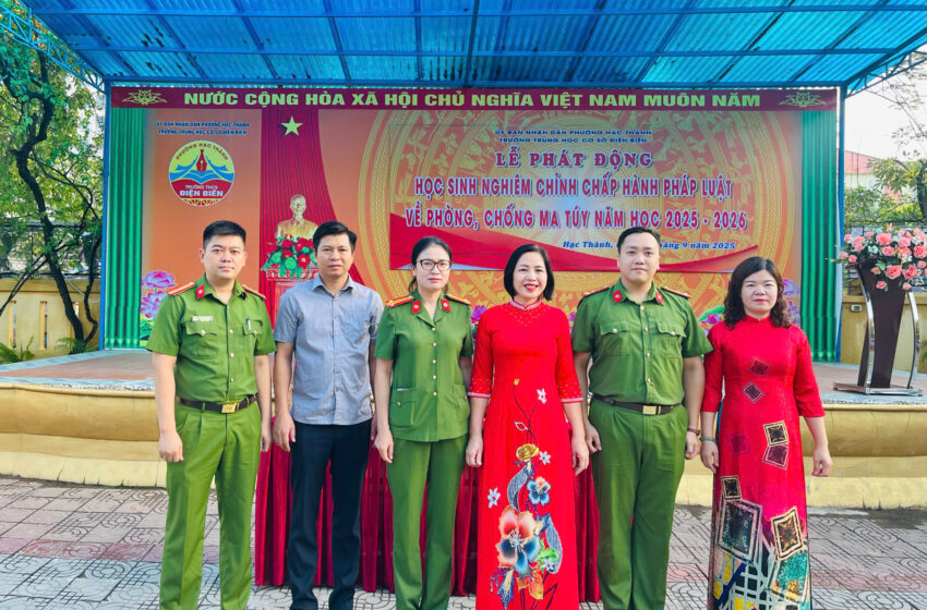  TRƯỜNG THCS ĐIỆN BIÊN TỔ CHỨC LỄ PHÁT ĐỘNG HỌC SINH NGHIÊM CHỈNH CHẤP HÀNH PHÁP LUẬT  VỀ PHÒNG, CHỐNG MA TÚY NĂM HỌC 2025 – 2026